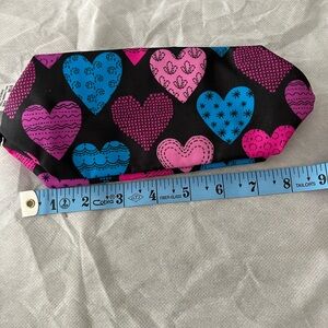 NWT Heart Patterned Cosmetic Bag or Pencil Pouch